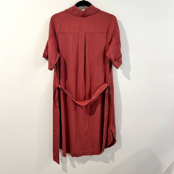 Soft Surroundings Linen Blend Button Down Fontana Belted Midi Dress - Picture 6 of 12